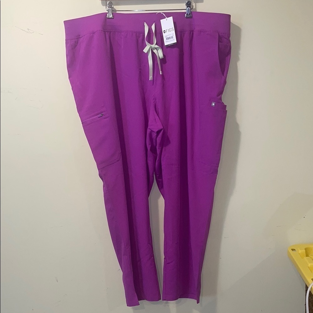 Womens New Figs High Waisted Yola W Yoga Scrub Pants Purple Jolt Plus Size 6XLR